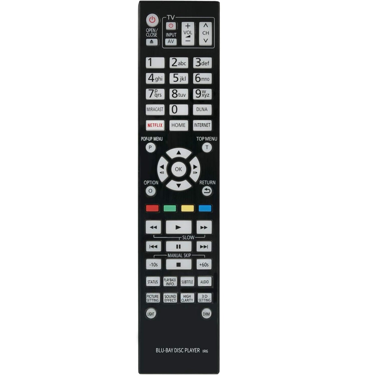 Panasonic N2QAYA000128 Blu-ray Disc Player Remote Control